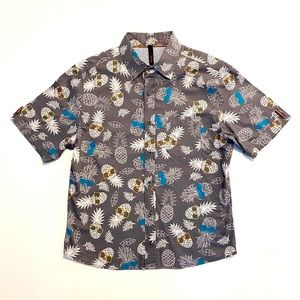 Men’s | Smash | Button Down Shirt | Gray & White | S